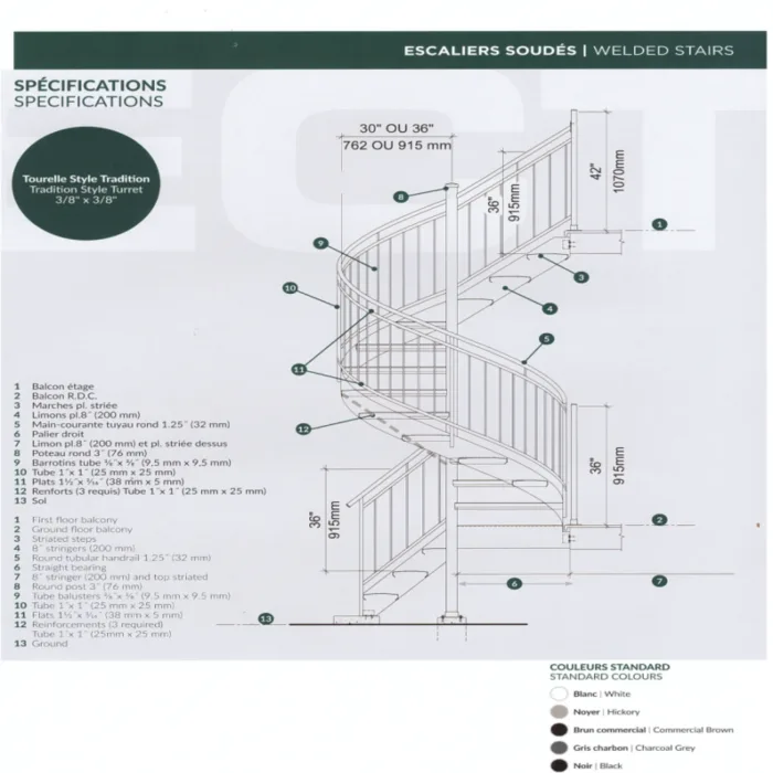 ESCALIER ARRIÈRE COLIMAÇON